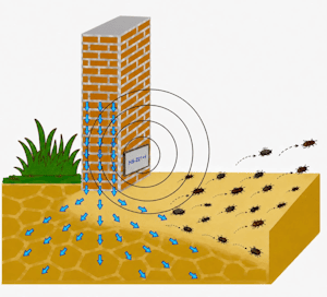 eliminates rising damp from the subsoil and exterminates ground-dwelling insects