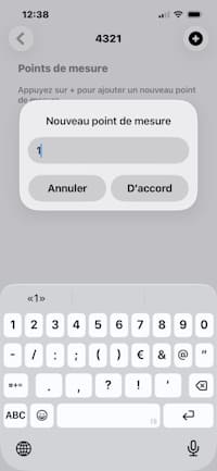 Entrer la référence du point de mesure