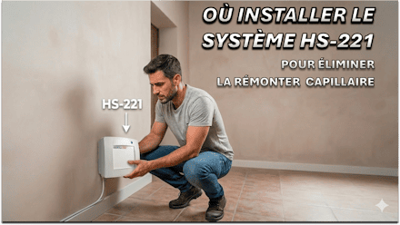 Installer en 3 minutes le HS-221 (Système Électro-Physique) pour éliminer les remontées capillaires